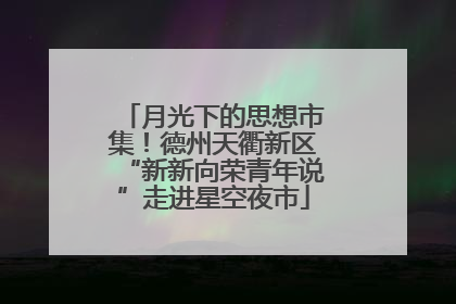 月光下的思想市集！德州天衢新区“新新向荣青年说”走进星空夜市