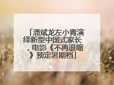 潘斌龙左小青演绎新型中国式家长，电影《不再退缩》预定暑期档