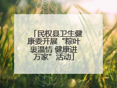 民权县卫生健康委开展“粽叶裹温情 健康进万家”活动