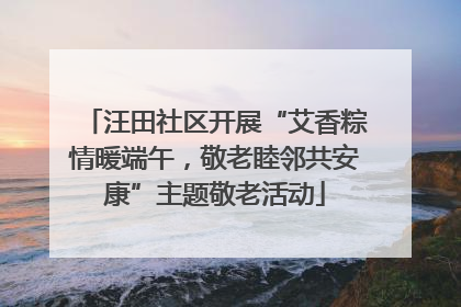 汪田社区开展“艾香粽情暖端午，敬老睦邻共安康”主题敬老活动