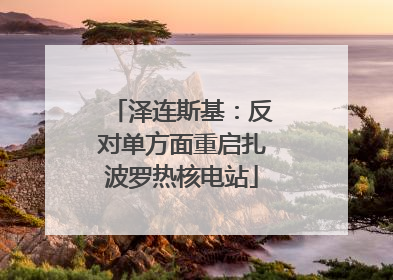泽连斯基：反对单方面重启扎波罗热核电站