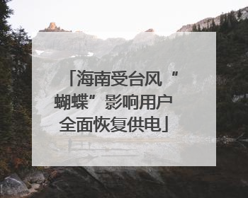海南受台风“蝴蝶”影响用户全面恢复供电