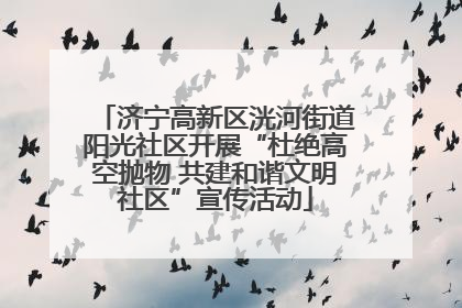 济宁高新区洸河街道阳光社区开展“杜绝高空抛物 共建和谐文明社区”宣传活动