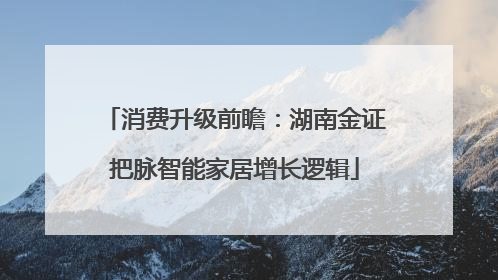 消费升级前瞻：湖南金证把脉智能家居增长逻辑