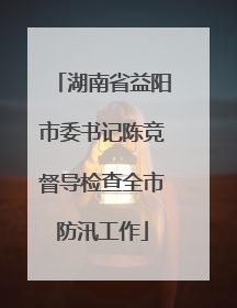 湖南省益阳市委书记陈竞督导检查全市防汛工作