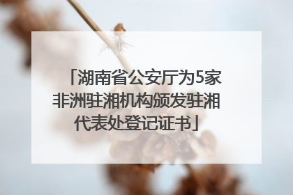 湖南省公安厅为5家非洲驻湘机构颁发驻湘代表处登记证书