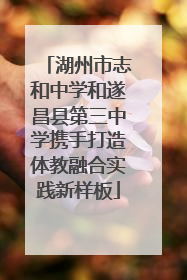 湖州市志和中学和遂昌县第三中学携手打造体教融合实践新样板
