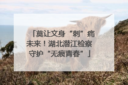 莫让文身“刺”痛未来！湖北潜江检察守护“无痕青春”