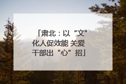 肃北：以“文”化人促效能 关爱干部出“心”招