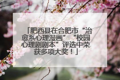 肥西县在合肥市“治愈系心理漫画”“校园心理剧剧本”评选中荣获多项大奖！