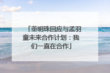 董明珠回应与孟羽童未来合作计划：我们一直在合作