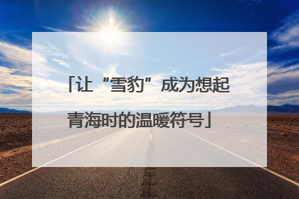 让“雪豹”成为想起青海时的温暖符号