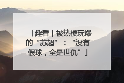 趣看｜被热梗玩爆的“苏超”：“没有假球，全是世仇”