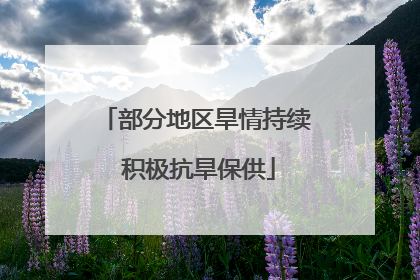 部分地区旱情持续 积极抗旱保供