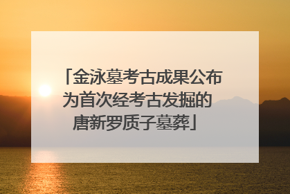 金泳墓考古成果公布 为首次经考古发掘的唐新罗质子墓葬
