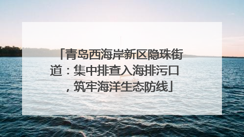 青岛西海岸新区隐珠街道：集中排查入海排污口，筑牢海洋生态防线