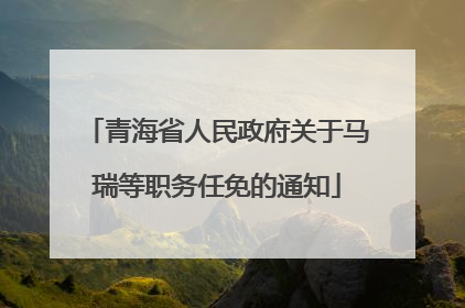 青海省人民政府关于马瑞等职务任免的通知