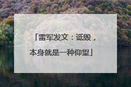 雷军发文：诋毁，本身就是一种仰望