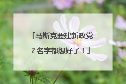 马斯克要建新政党？名字都想好了！