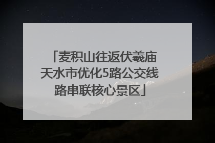 麦积山往返伏羲庙 天水市优化5路公交线路串联核心景区