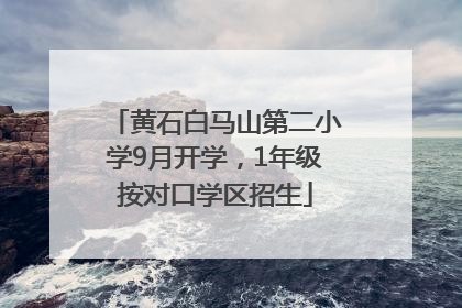 黄石白马山第二小学9月开学，1年级按对口学区招生
