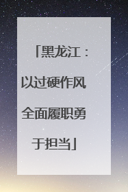 黑龙江：以过硬作风全面履职勇于担当
