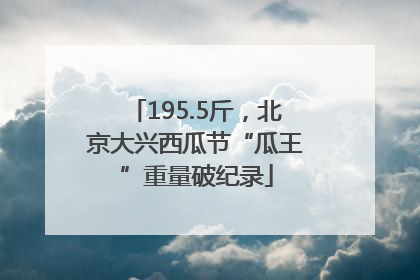195.5斤，北京大兴西瓜节“瓜王”重量破纪录