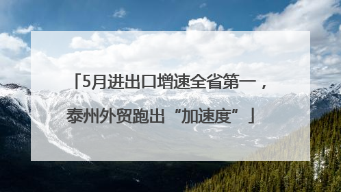 5月进出口增速全省第一，泰州外贸跑出“加速度”